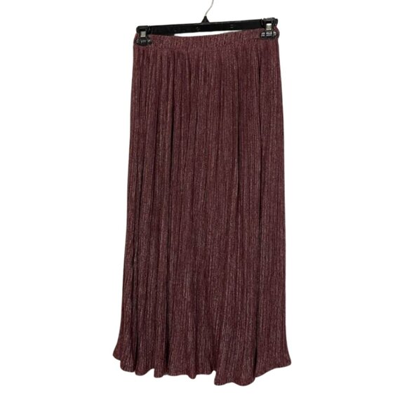 Pleione Long Pleated Flattering Midi Skirt Pull On Elastic Waist - Picture 2 of 12